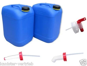 Trinkwasser Kanister Getränkekanister Wasserkanister 2 Stück 20 Liter blau, NEU - Bild 1 von 5