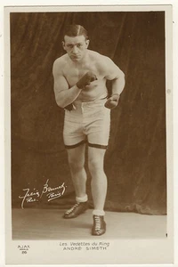 PORTRAIT OF SWISS BOXER ANDRE SIMETH  (VINTAGE REAL PHOTO POSTCARD) - Picture 1 of 2
