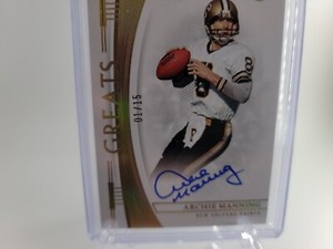 2022 Panini Flawless Archie Manning Greats Gold On Card Auto 1/15 Saints #G-AM