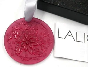 NUEVO 2020 CRISTAL LALIQUE DECORACIÓN NAVIDAD COLGANTE ORNAMENTO FLOR DE PASCUA - Imagen 1 de 6