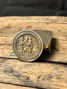 Saint Christopher EDC Coin | Solid Brass 40mm Pocket Token |Traveler's Protector - Picture 1 of 8