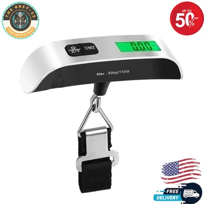 Báscula de equipaje 110 lb 50 kg portátil de viaje LCD digital peso colgante Foto 1 de 4
