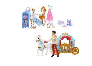 Disney Prinzessin Cinderella Geschenkset Kutsche Pferd Puppe Spielset Spielzeug für Mädchen - Bild 1 von 1
