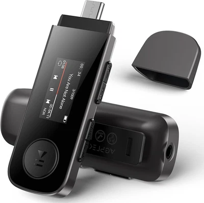 MP3 Player 64GB Tragbar, USB, Bluetooth, Typ-C, Clip, Radio, Aufnahme, Handy, US - Bild 1 von 4