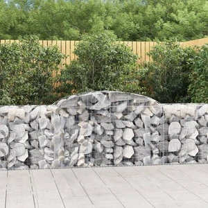 Gabion Baskets Arched Retaining Walls Mesh Cage 2 pcs Galvanised Iron vidaXL - Picture 1 of 6
