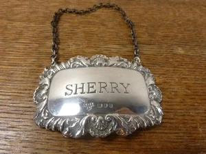 Nice Vintage A.C & Sons Hallmarked Silver Sherry Decanter Label London  1970 - Picture 1 of 1