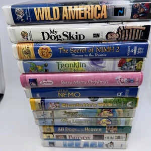 12 VHS Kids Movie Lot: Buddy Ice Age Franklin Charlitte’s Web Little Nemo Skip - Picture 1 of 21