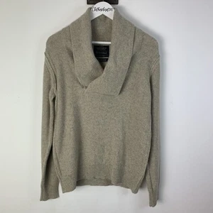 Allsaints Skythe Funnel Jumper Men's Medium Oatmeal Beige Wool & Angora Content - Picture 1 of 9