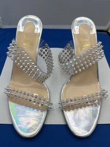 Tacones Christian Louboutin So Me Silver Spike metálicos talla EU 41 - Imagen 1 de 14