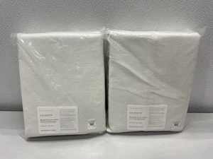Lot of 2 Pottery Barn Belgian Flax Linen Blackout Curtains Ivory 50 x 96in - Picture 1 of 4