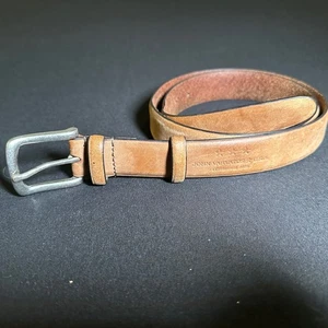 John Varvatos USA Leather Belt Mens Size 36 Brown Silver Buckle Casual - Picture 1 of 10