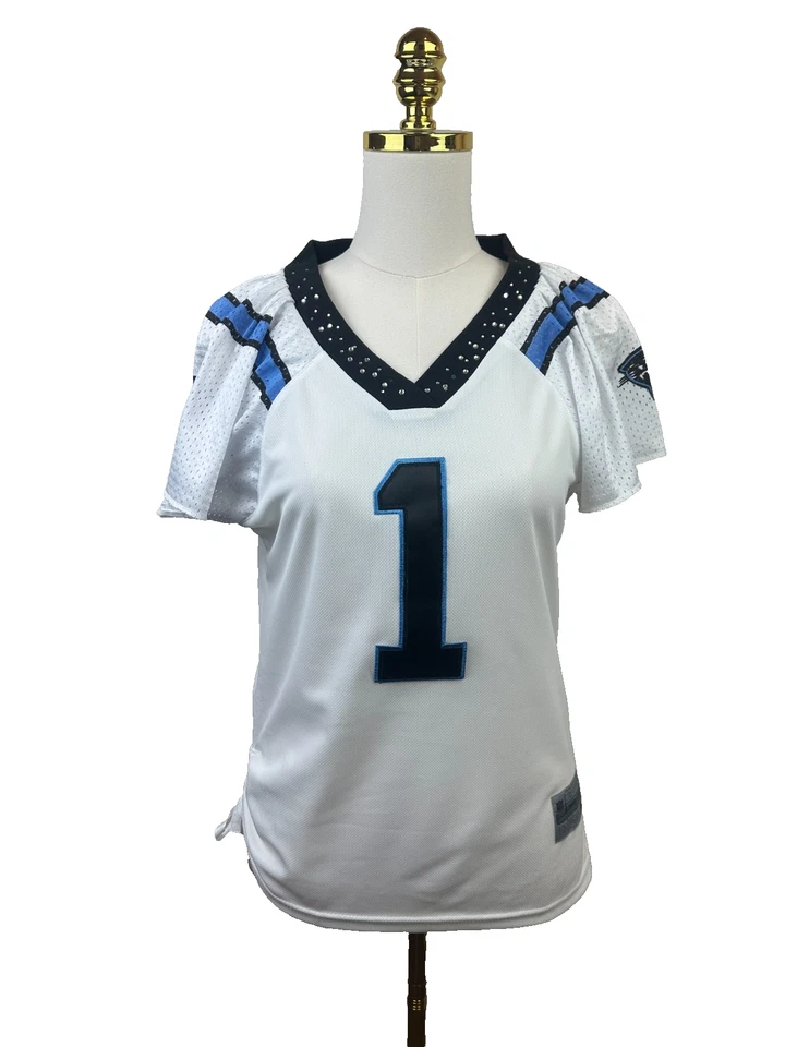Camiseta deportiva Cam Newton Carolina Panthers estrás - única y rara para mujer - pequeña Foto 1 de 4