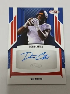 Tarjeta de novato con autógrafo certificado por Sage Devin Carter Carolina Panthers 2024 #A-DC - Imagen 1 de 2
