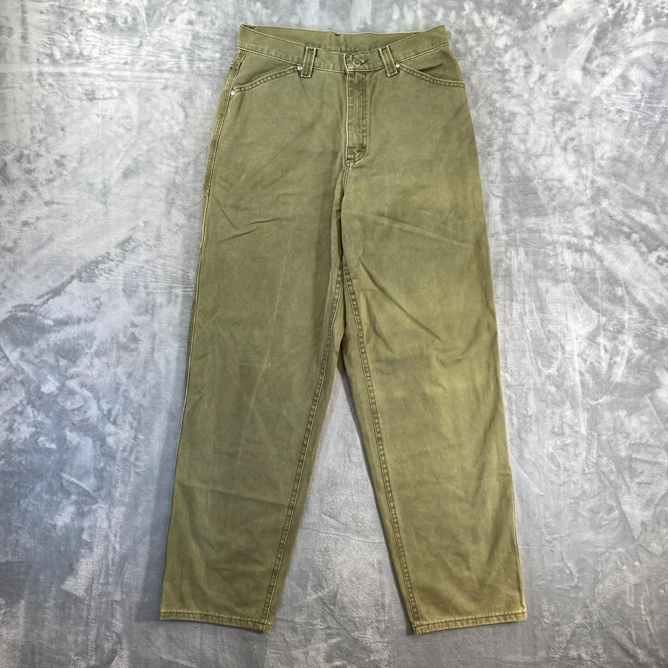 Vintage Lee Riveted Carpenter Pants Women’s Size 12L Green Cotton - Image 1 of 4