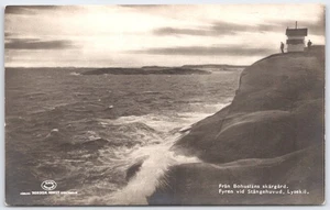 Vintage Swedish Postcard Bohuslän Archipelago Lighthouse Stångehufvud - Picture 1 of 2