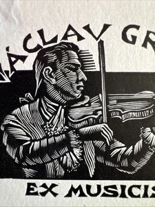 Ex-libris-JULIO FERNÁNDEZ SAEZ-(Esp,1959)-X2-EX MUSICIS- Václav Grégr - Imagen 1 de 2