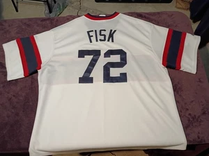 Vintage Carlton Fisk #72 White Sox Majestic Cooperstown Trikot 80er Throwback 2XL - Bild 1 von 18