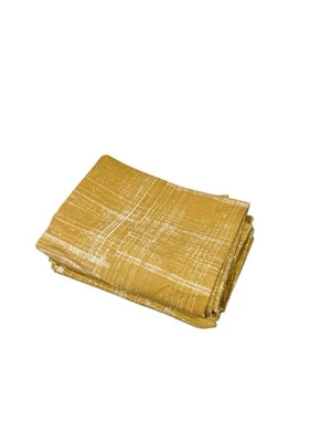 2 West Elm Etched Grid Cotton Canvas Curtain 48x63 Horseradish Yellow - Image 1 of 2