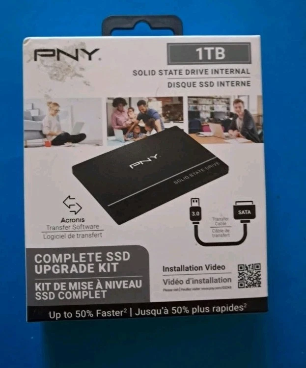 全新 - PNY 1TB 固态硬盘 完整固态硬盘升级套件 CS900 2.5” — 第 1/1 张图片