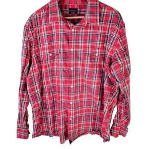 Untuckit Men’s 100% Cotton L/S Button Work Shirt Pink/Blue/Gray Plaid XXXL 3XL - Picture 1 of 19