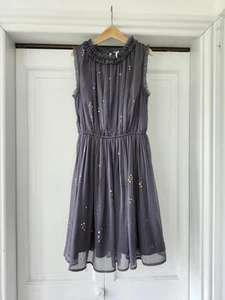 Next Girls Age 11-12 Years Grey Chiffon Star Sequin Party Occasion Dress - Picture 1 of 10