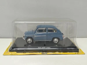 Fiat 600D 1960 Blu 1960 - Edicola Leo Models 1:24 Fabbri in blister Usato - Foto 1 di 22