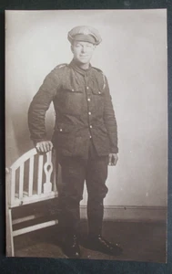 WW1 RPPC EJÉRCITO BRITÁNICO SOLDADO 1er BATALLÓN DE VOLUNTARIOS REGIMIENTO ESSEX? - Imagen 1 de 1