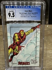 2015 Rittenhouse Archives Marvel Iron Man Sketch Card 1/1 Ray Racho CGC 9.5 - Picture 1 of 4