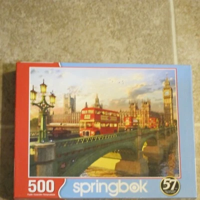 Rompecabezas Springbok's Puente de Westminster Londres Inglaterra 500 piezas Hecho en USA Foto 1 de 2
