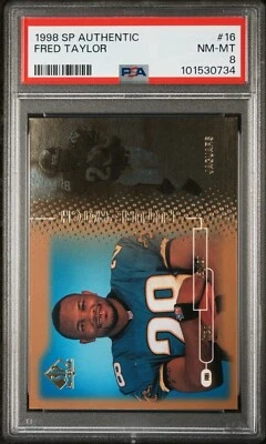 1998 SP Authentic Fred Taylor Future Watch /2000 #16 PSA 8 Rookie - Image 1 of 2