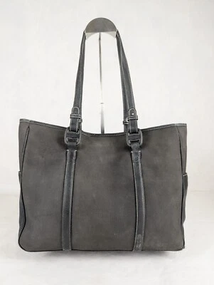 Bolso de Mano FERRAGAMO Negro Tejido Cuero Clásico Diseñador Cepillado Hecho en Italia Foto 1 de 4