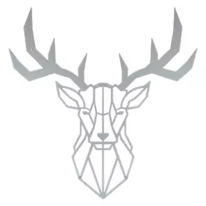 Hansmeier Hirsch-Wanddeko aus Metall 51 x 51 cm Hirschkopf Geweih Silber - Bild 1 von 7
