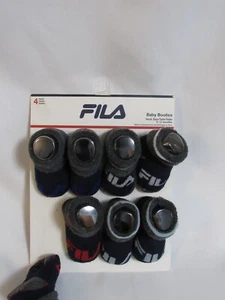 FILA Baby Booties 4 Pack Sock Size 6-12 Months Navy - Picture 1 of 6