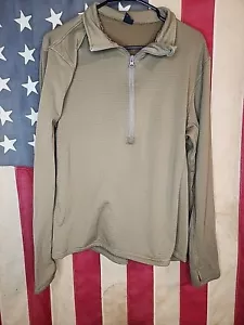 Large - Condor 1/2 Zip Tactical Thermal Fleece Brown Men Shirt Waffle Knit 9533 - Picture 1 of 3