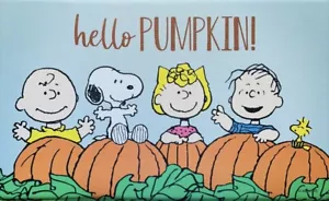 Peanuts Anti Fatigue Mat Rug 18”x30” Autumn Fall Hello Pumpkin Seasonal Decor - Picture 1 of 6