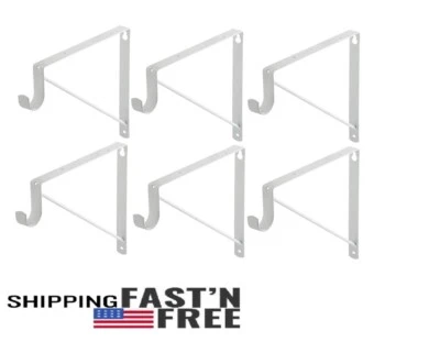 Soporte de armario de estante y varilla Silverline blanco 3 pares (6 piezas) Foto 1 de 4