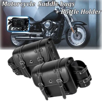 Motorcycle Side Saddle Bags For Yamaha V-Star 650 950 1100 1300 Classic Stryker - Image 1 of 4
