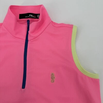 Camisa polo de golf RLX Ralph Lauren para mujer pequeña rosa sin mangas Ponte Vedra Club Foto 1 de 4