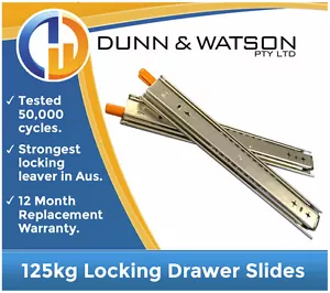 864mm 125kg Locking Drawer Slides Fridge Runners 250lb 34" Trailer - Bild 1 von 1