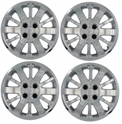 NEW 2007-2010 PONTIAC G5 15" Bolt-On Hubcap Wheelcover SET CHROME - Image 1 of 2