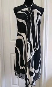 Y2K Retro Arden B. Accordion Dress Black White Sz Small NWT Retail $138 - Picture 1 of 7