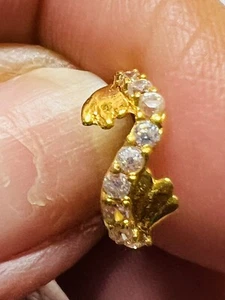 Remolino BOHO 22kt oro nariz anillo pin aro India calibre 18 cristales-vendedor ee. uu. #dp - Imagen 1 de 12