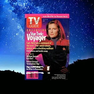 Star Trek TV Guide Magazine Oct 1994 Voyager w/William Shatner & Patrick Stewart - Foto 1 di 10