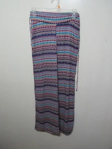 No Boundaries Pants Size S 3 5 Juniors Multi Colors Half Elastic Waist Ties - Picture 1 of 4