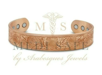 HERREN L MAGNET SCHOTTISCHE DISTEL KUPFER ARMREIF/ARMBAND ARTHRITIS SCHMERZLINDERUNG