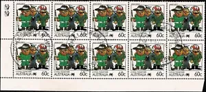 Australia Decimal - 60c Living Together 2K Block of 10. Fine Used - Bild 1 von 1