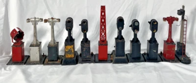 Lote de 11 señales de luces de tren escala O Lionel Marx para piezas o reparación Foto 1 de 4