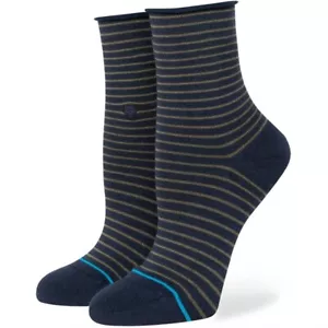 Calze casual Stance donna blu quarto cotone InfiKnit righe infinito M 8-10,5 - Foto 1 di 1