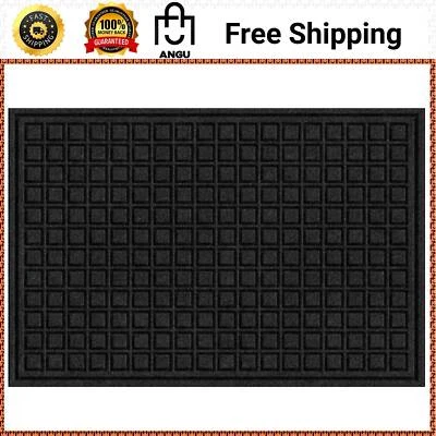 Commercial Door Mat Black 24 In. X 36 Inch Fiber and Rubber Weather Resistant - Image 1 of 3