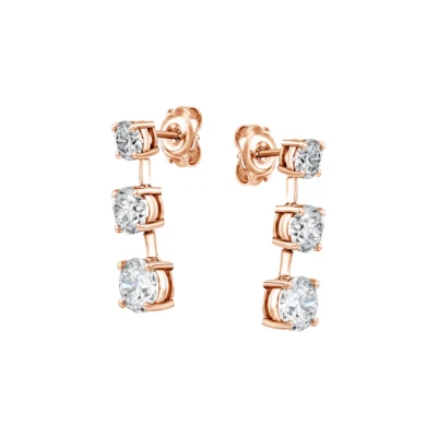 4.80 Ct Lab Created Round Cut Diamond Stud Solid 14K Rose Gold Earring - Image 1 of 4